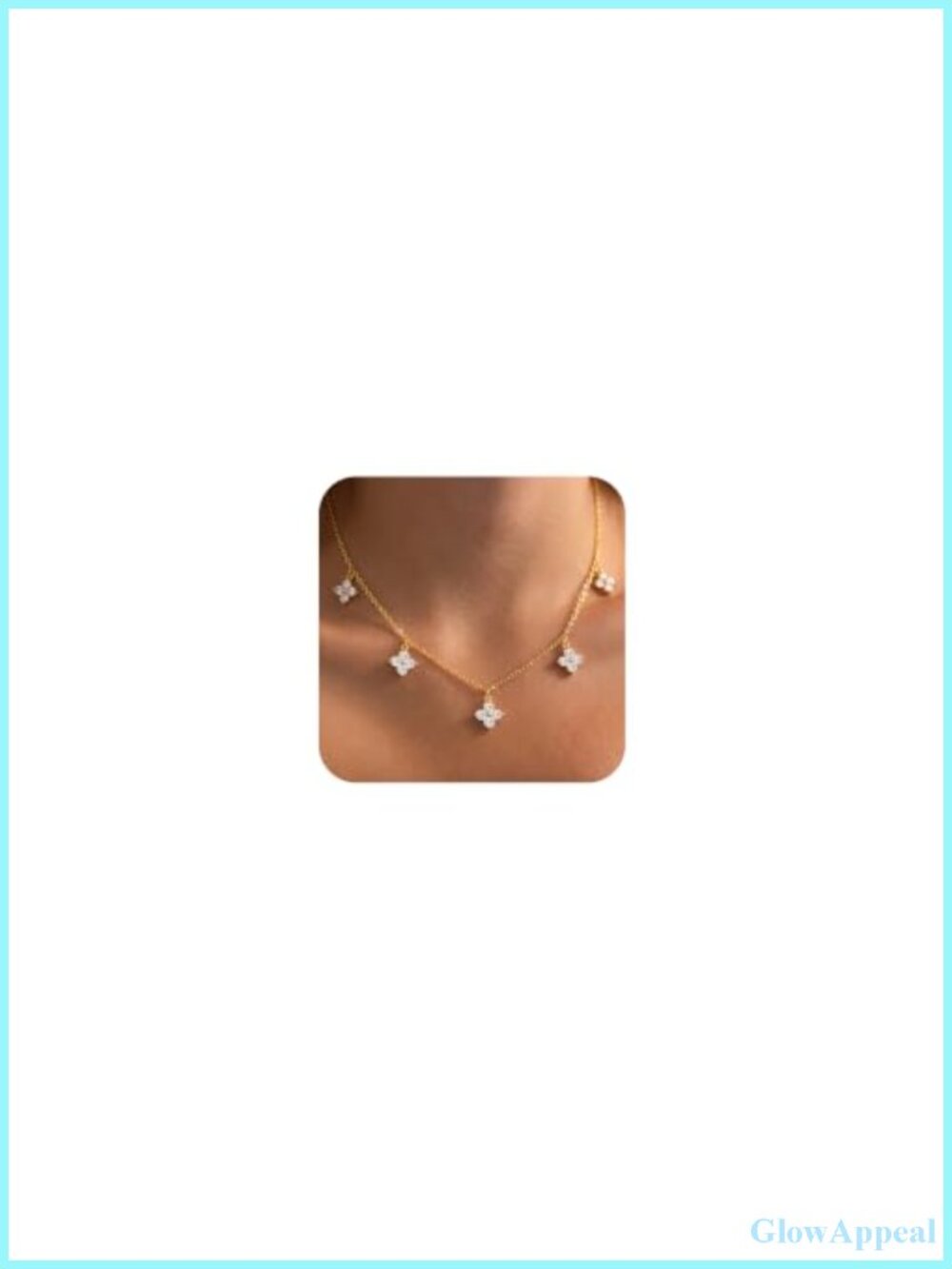 14K Gold Plated Dainty Flower Choker Necklace Adjustable Layering Jewelry